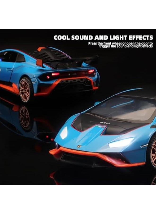 Generic - Toy Cars Lambo Huracan STO Model Cars,1/24 Race Car Toys Die Cast Metal Toy Cars,Pull Back Big Toy Cars with Light and Sound,Collectible Cars Diecast Model Cars,Toy Cars for Boys Age 4-7 - Image 1