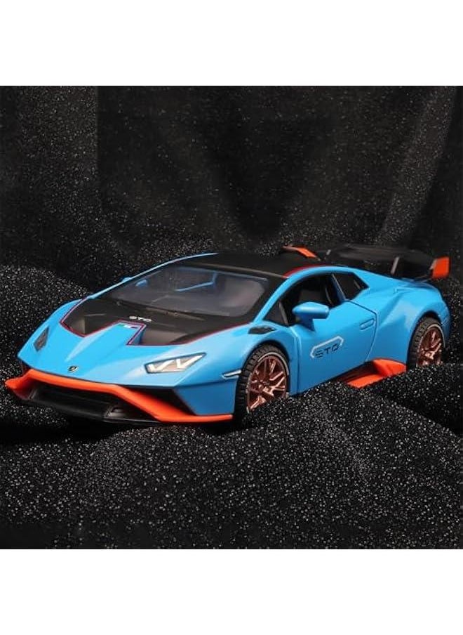 Generic - Toy Cars Lambo Huracan STO Model Cars,1/24 Race Car Toys Die Cast Metal Toy Cars,Pull Back Big Toy Cars with Light and Sound,Collectible Cars Diecast Model Cars,Toy Cars for Boys Age 4-7 - Image 1
