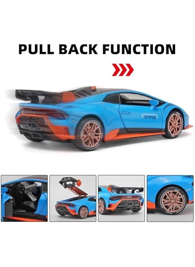 Generic - Toy Cars Lambo Huracan STO Model Cars,1/24 Race Car Toys Die Cast Metal Toy Cars,Pull Back Big Toy Cars with Light and Sound,Collectible Cars Diecast Model Cars,Toy Cars for Boys Age 4-7 - Image 1