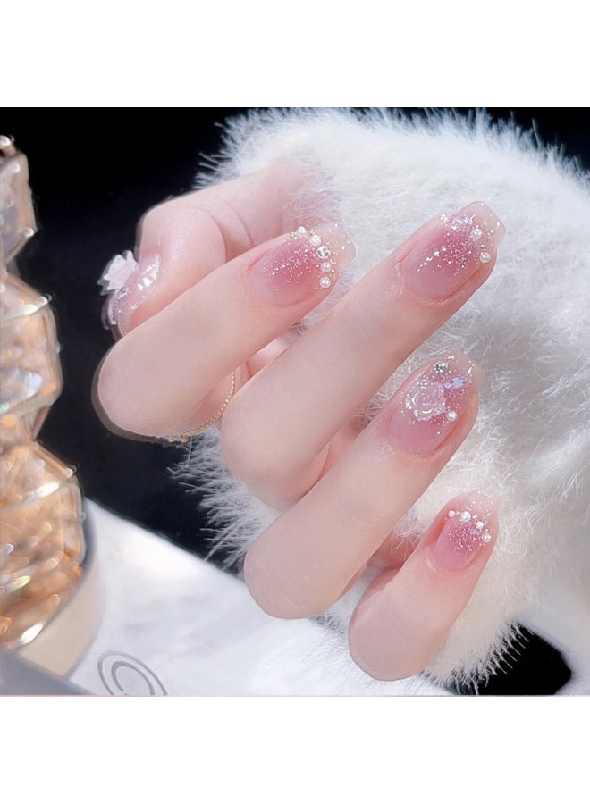 Little Red Book  Wear Armor Autumn And Winter Short French Blush Nail Armor Cat Eye Wearable Nail Armor