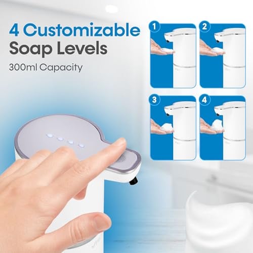 PJET Automatic Hand Wash Dispensers | 350ml Plastic Sensor White Soap Dispenser for Wash Basin | USB Rechargeable for Bathroom, Kitchen & Office - Image 3