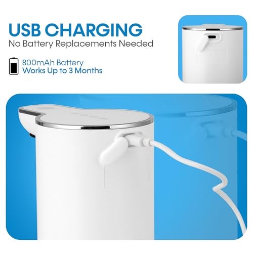 PJET Automatic Hand Wash Dispensers | 350ml Plastic Sensor White Soap Dispenser for Wash Basin | USB Rechargeable for Bathroom, Kitchen & Office - Image 5