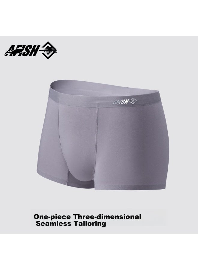 A FISH Yizhiyu Men's Underwear, 50s Modal, Boxer Briefs, Pure Cotton Gusset, Ice Silk Breathable Quick-dry - Image 4