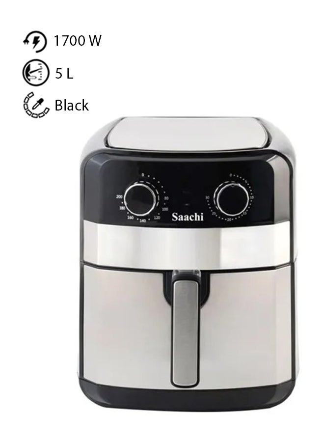 ساتشي مقلاة هوائية مع تحكم في درجة الحرارة المتغيرة 5 L 1700 W NL-AF-4778-BK أسود/فضي - Image 1
