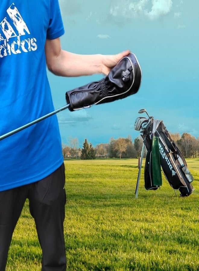 ROYMADE Golf Head Covers 3pcs Set, Driver Fairway Hybrid Woods Headcovers, 1# 3# X# PU Headcovers for Golf Club (Black 3pcs(1 3 H)) - Image 5