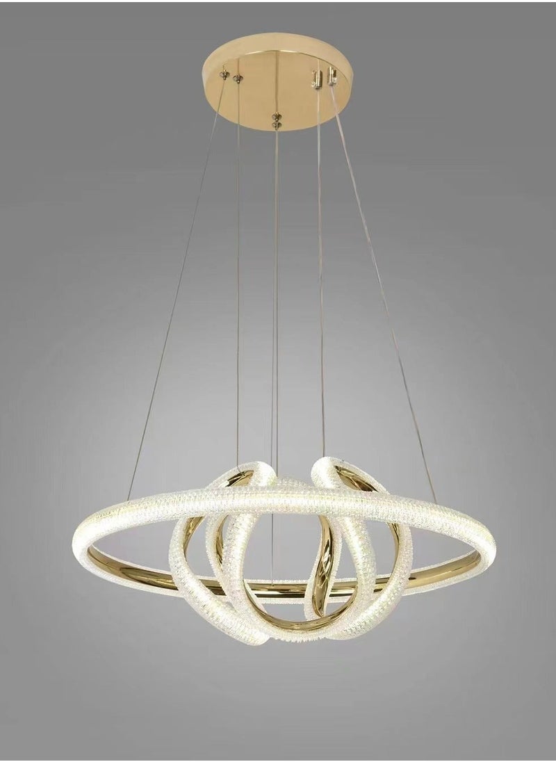 Visionary Home Using Adjustable Three Colour LED Chandelier (Warm/Cool/ Neutral Light) , Golden Body Unique Shape Pendant Light for Living Room, Lobby, Study Room, Kitchen, Bedroom, Dining Room, Cafe  - Image 4