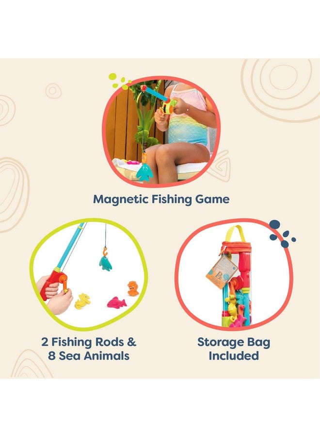 B. toys- Little Fisher's Kit- WaterPlay- Magnetic Fishing Play set for Kids- Fishing Game - 2 Fishing Rods & 8 Sea Animals - Water Toys for Bath, Pool- 3 years + - Image 2