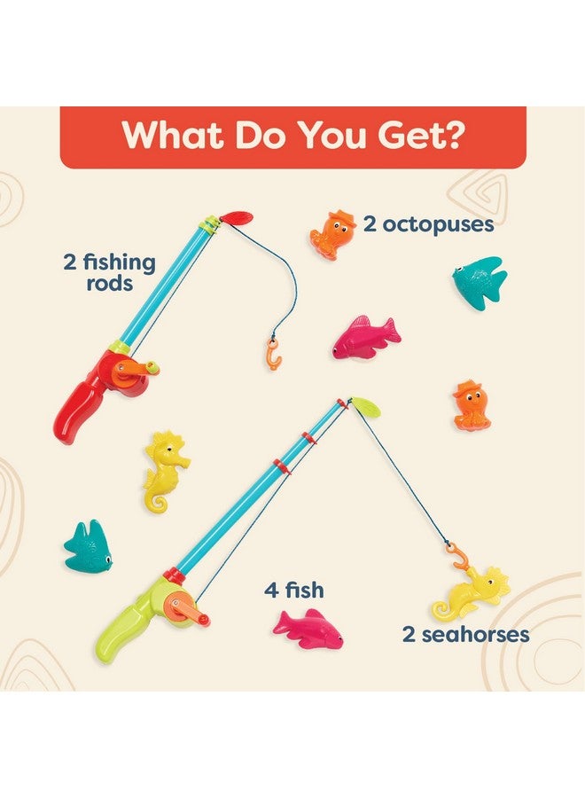 B. toys- Little Fisher's Kit- WaterPlay- Magnetic Fishing Play set for Kids- Fishing Game - 2 Fishing Rods & 8 Sea Animals - Water Toys for Bath, Pool- 3 years + - Image 3