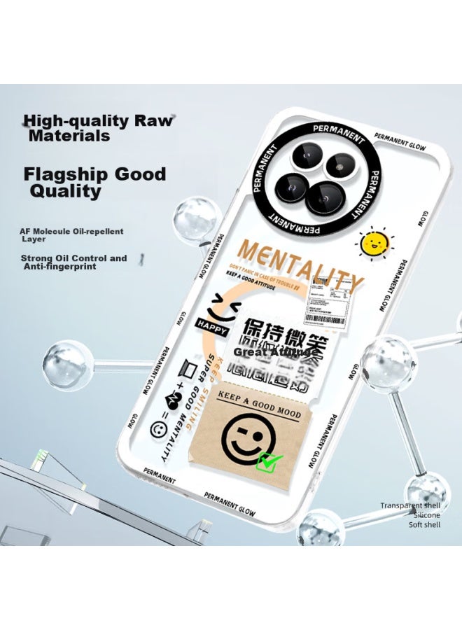Xp Suitable For Xiaomi Civi 4 Pro Phone Case, Full Lens Protection, Xiaomi Civi 4 Pro Transparent Soft Heat Dissipation Silicone Cartoon Men's Style, Shockproof, High-end Feel - White Frame, Great Mindset - Image 3