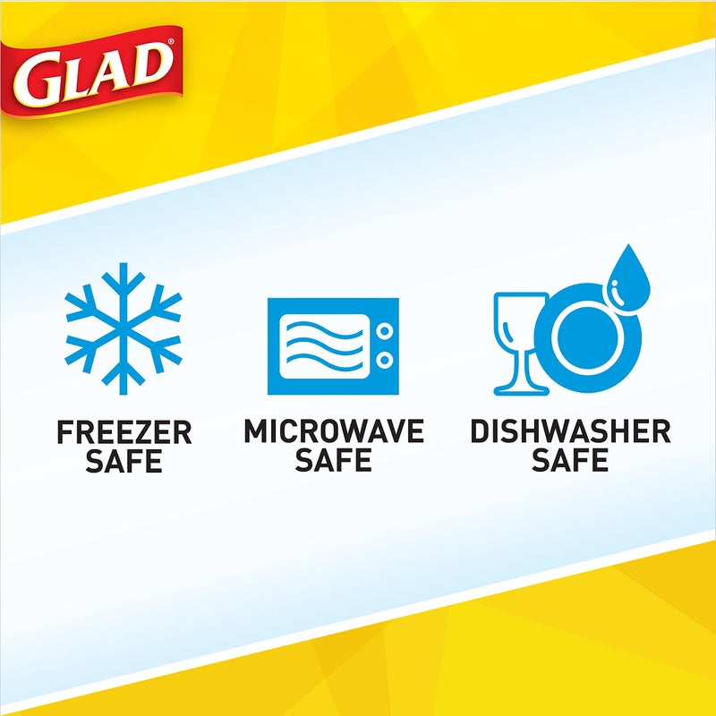 Glad Series Food Storage Containers, 4 Count | Strong and Durable Food Storage Food Containers for Everyday Use | Use to Store Meals, Snacks, and Desserts - Image 5