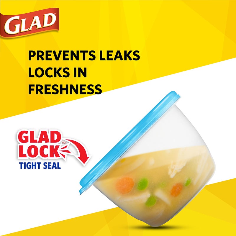 Glad Series Food Storage Containers, 4 Count | Strong and Durable Food Storage Food Containers for Everyday Use | Use to Store Meals, Snacks, and Desserts - Image 4