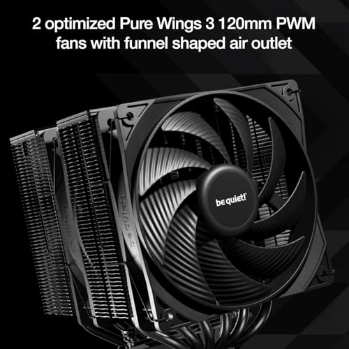 be quiet! Pure Rock Pro 3 Black CPU Air Cooler | 6 High Performance 6mm Heat Pipes with HDT Technology | 120mm Quiet PWM Fan | AMD:AM4 AM5/Intel LGA 1700/1150/1151/1200 | Black | BK042 - Image 4