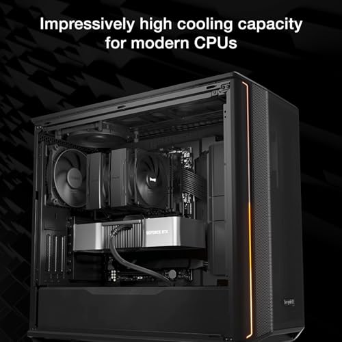 be quiet! Pure Rock Pro 3 Black CPU Air Cooler | 6 High Performance 6mm Heat Pipes with HDT Technology | 120mm Quiet PWM Fan | AMD:AM4 AM5/Intel LGA 1700/1150/1151/1200 | Black | BK042 - Image 2