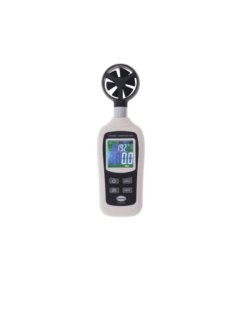 Brannan Digital Portable Handheld Anemometer -20 to 75C Temperature Tester and Air Velocity Measurement With Backlight - Image 2