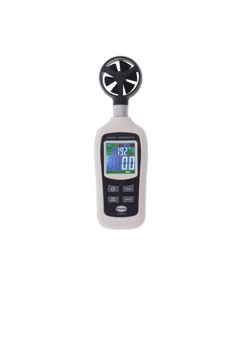 Brannan Digital Portable Handheld Anemometer -20 to 75C Temperature Tester and Air Velocity Measurement With Backlight - Image 1