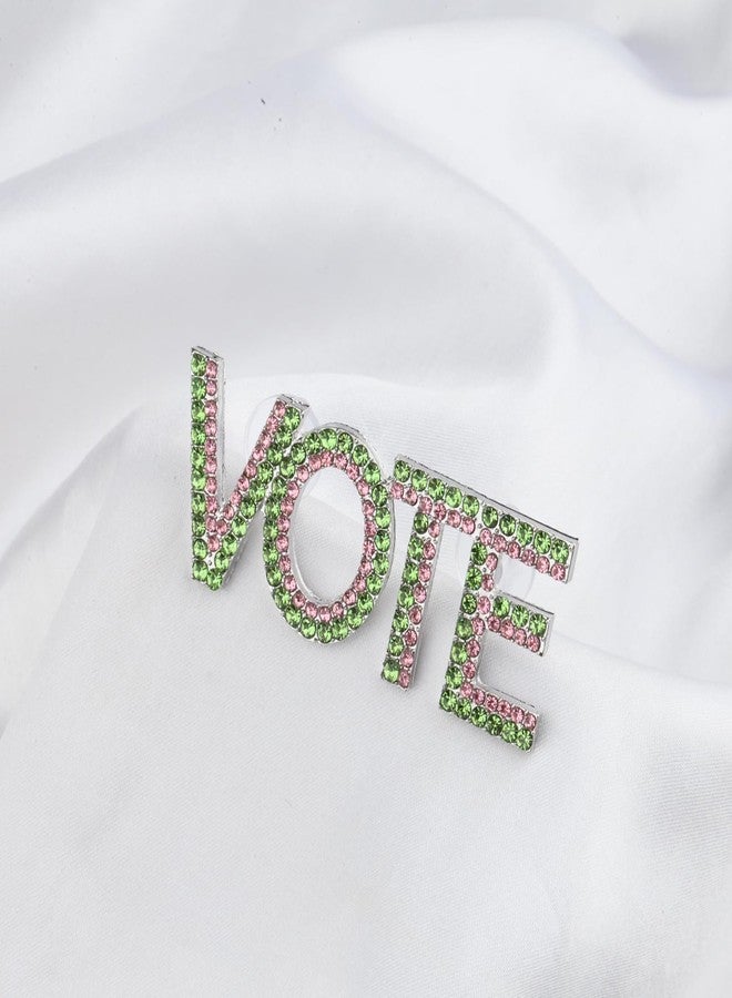 Zuo Bao Sorority Gift Pink Pearl Brooch Graduation Gifts Paraphernalia Charm Nature Pink Pearl Brooch for Women (VOTE-Green) - Image 3