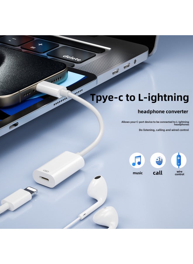 fonken Applicable To Apple 15 Adapter Type-c To Lightning Wired Headset Converter Data Cable Flash Charging Cable - Image 3