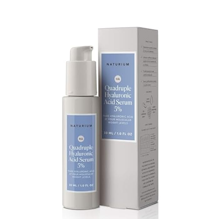 Naturium Quadruple Hyaluronic Acid Serum 5%, Hydrating & Plumping Face Serum, Anti-Aging & Moisturizing Skin Care, Fragrance-Free, 1 oz - Image 1