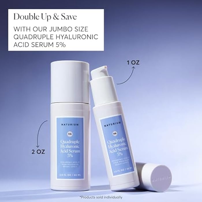 Naturium Quadruple Hyaluronic Acid Serum 5%, Hydrating & Plumping Face Serum, Anti-Aging & Moisturizing Skin Care, Fragrance-Free, 1 oz - Image 4