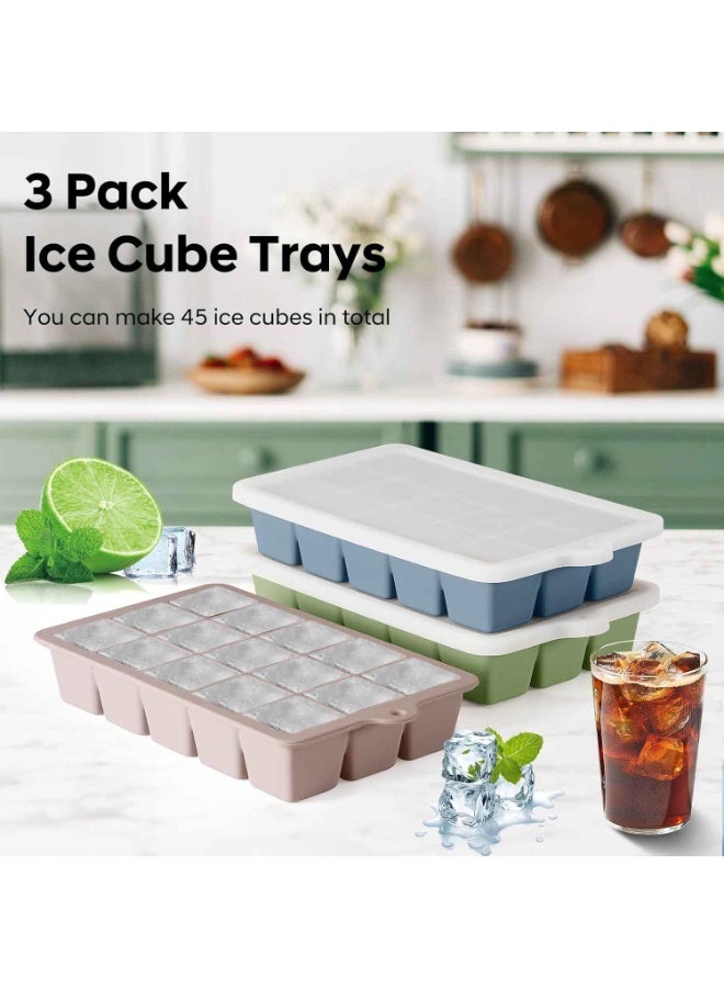 Silicone Ice Cube Tray 3 Pack,Ice Cube Mold, Ice Trays for Freezer with Lid for Soda, Coffee, Drinks and Food, Freezer, Easy Release,Stay Cool This Summer - Image 5