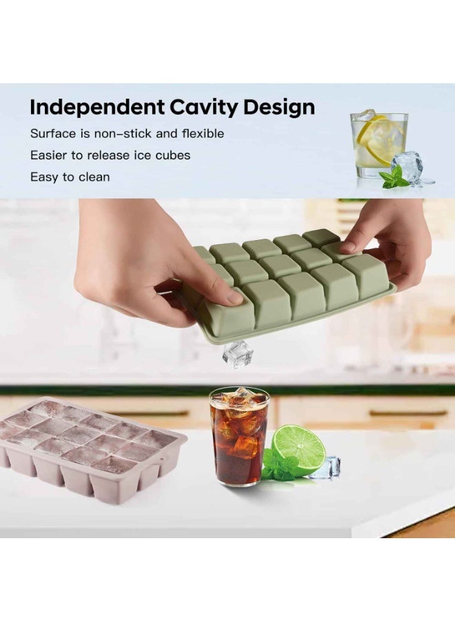 Silicone Ice Cube Tray 3 Pack,Ice Cube Mold, Ice Trays for Freezer with Lid for Soda, Coffee, Drinks and Food, Freezer, Easy Release,Stay Cool This Summer - Image 3