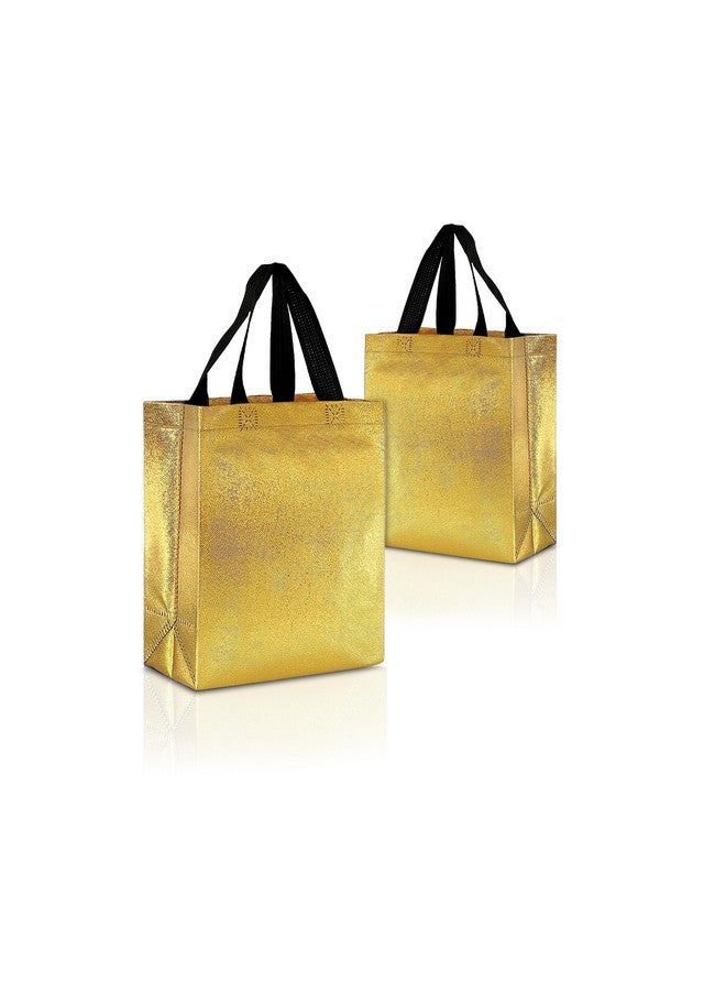 Drapme Extra-Small Size Pack of 20 Pcs Glossy Metallic Laminated Non-Woven Reusable Eco-Friendly Party Return Gift Bags (Golden) (Extra-Small 6.75x9x3 Inch) - Image 1
