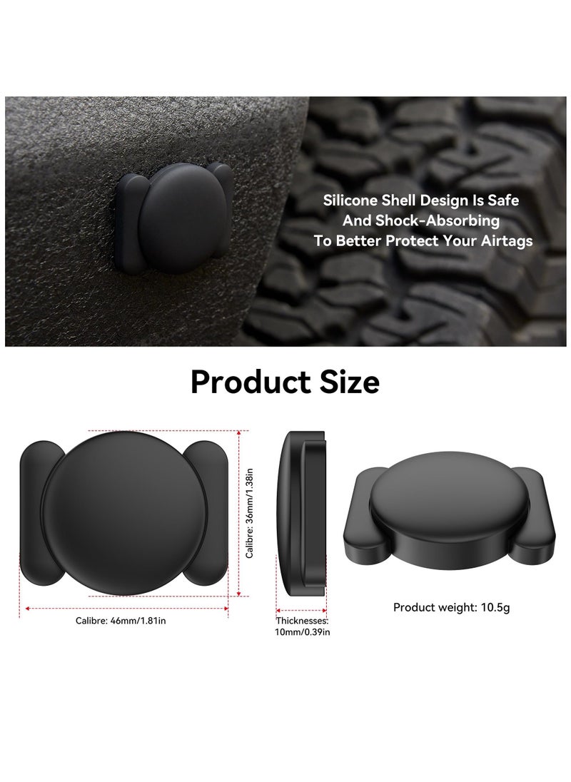 Generic - 2 Pack Magnetic Silicone AirTag Holder with Strong Magnet and Ultra Adhesive Sticker for Apple AirTag Case, Anti-Lost Hidden Air Tag Mount for Car, Bike, Metal Surfaces, Black and Blue - Image 1