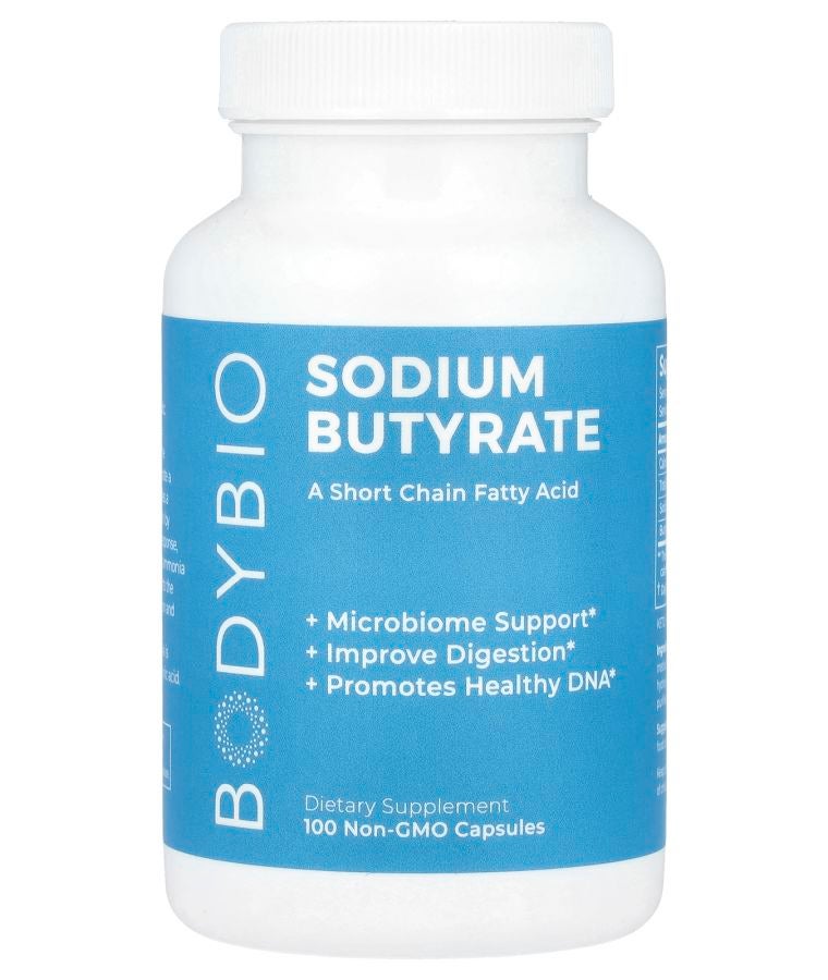 BodyBio Sodium Butyrate 100 Non-GMO Capsules