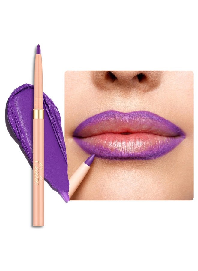 Oulac Oulac Matte Purple Lip Liner Pencil, Waterproof Retractable Lipliner Crayon, Smooth and Creamy Long Wearing Lip Makeup, Contour Your Lips, Vegan Beauty, 08 Well-dressed - Image 1