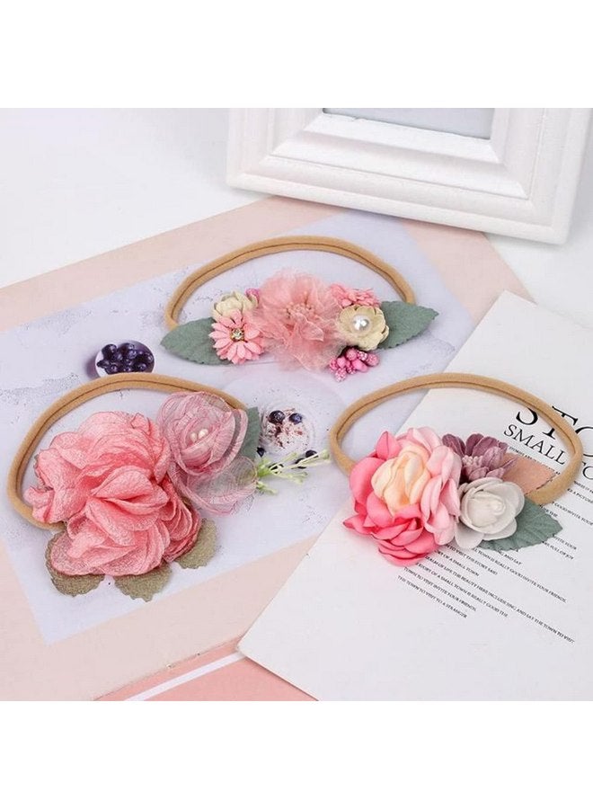 Toptim Baby Floral with Nylon Headbands for Newborn Girls Shower Photo (6 Colors) - Image 5