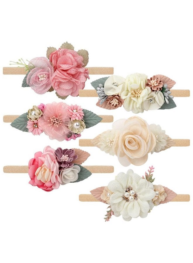 Toptim Baby Floral with Nylon Headbands for Newborn Girls Shower Photo (6 Colors) - Image 1