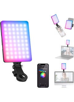 Neewer NEEWER VL67C RGB Selfie Light with APP Control, 94 LED CRI97 2000mAh Rechargeable, Cold Shoe Mount as Camera Light, Portable Front & Back Phone Clip for TikTok, Video Conference Light for Laptop  - Image 1