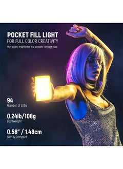 Neewer NEEWER VL67C RGB Selfie Light with APP Control, 94 LED CRI97 2000mAh Rechargeable, Cold Shoe Mount as Camera Light, Portable Front & Back Phone Clip for TikTok, Video Conference Light for Laptop  - Image 2