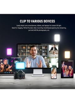 Neewer NEEWER VL67C RGB Selfie Light with APP Control, 94 LED CRI97 2000mAh Rechargeable, Cold Shoe Mount as Camera Light, Portable Front & Back Phone Clip for TikTok, Video Conference Light for Laptop  - Image 3
