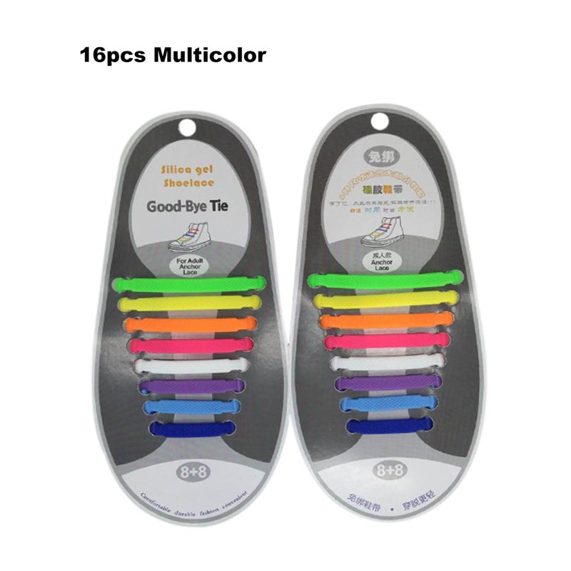 Waterproof Elastic Silicone Tieless Shoestring for Athletic Running Multicolor for Sneaker Boots Board Casual Shoes - Image 1