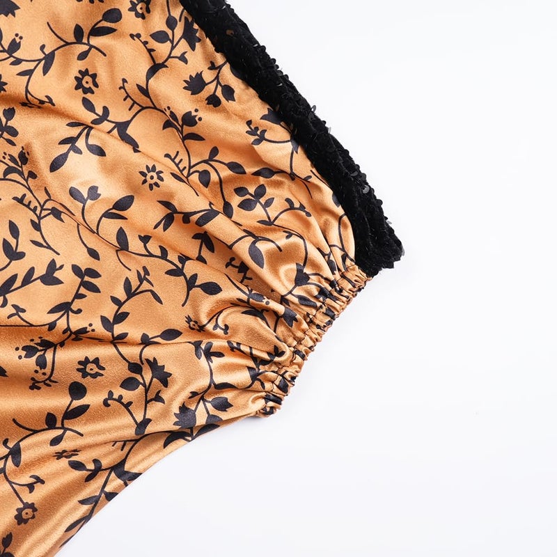 HD African Bubu Dress for Woman Sequin V Neck Coffe Brown Front Slit Caftan Gown - Image 5