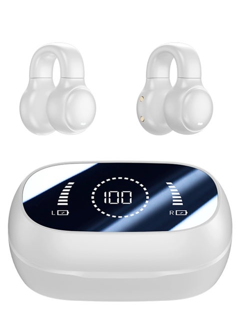 Clip-On Open Ear Bluetooth Earbuds - Wireless Headphones for Sports, Running, Cycling, Driving - Air Conduction Headset with Bluetooth 5.4 for Android and iPhone