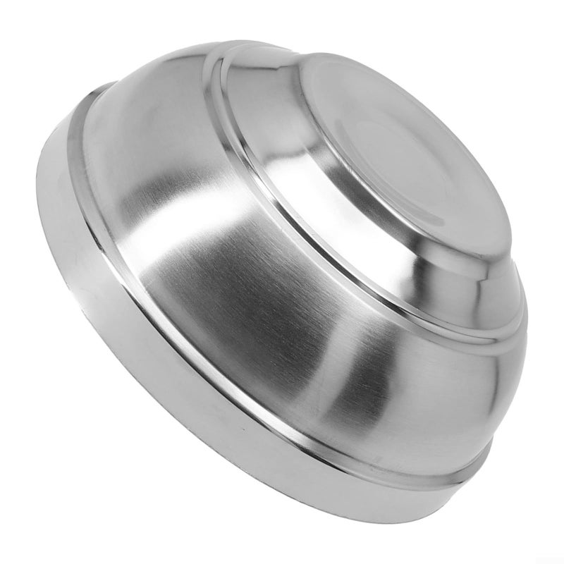 Double Wall Insulated Stainless Steel Mixing Bowls Set 18cm Salad Noodle Deep Dish Silver - Image 5