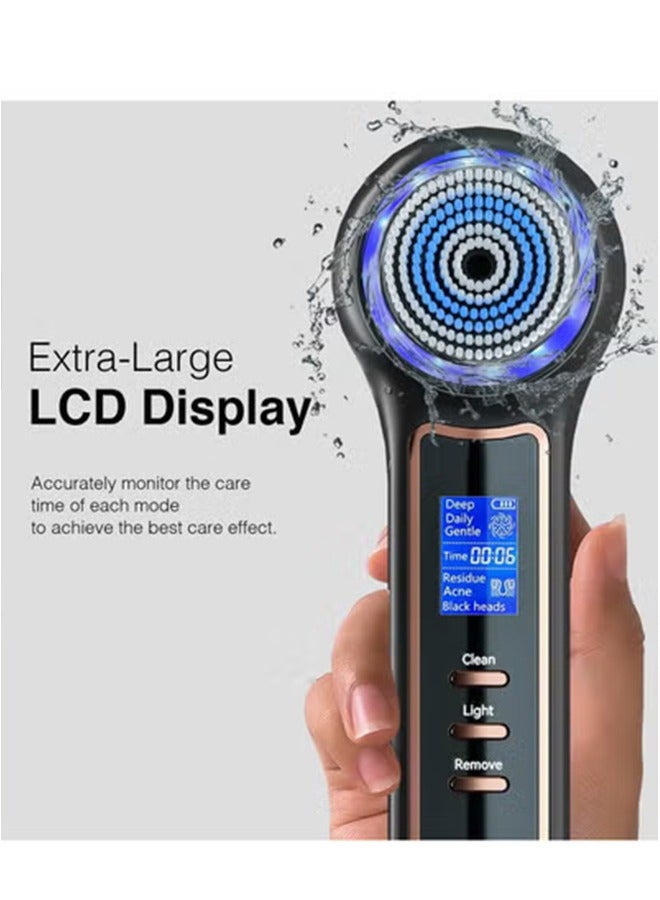 general Facial Cleansing Brush,Rechargeable Face Scrubber with LCD Screen,IPX7 Waterproof 3 in 1 Blackhead Remover Vacuum for Exfoliating,Massaging and Deep Pore Cleansing - Image 5