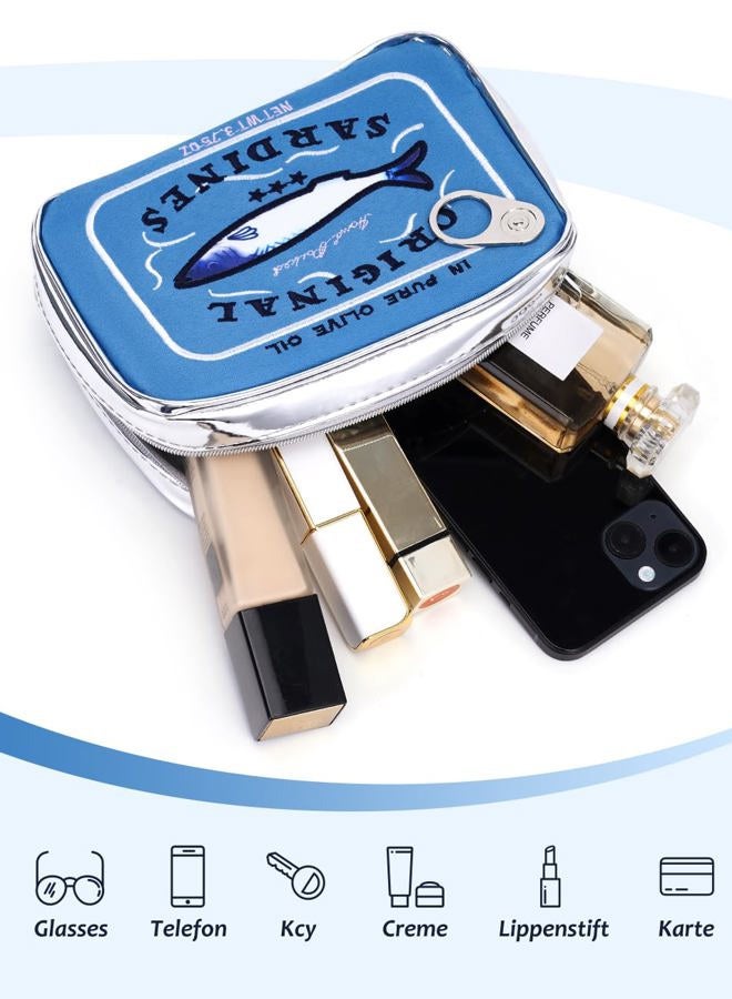 Cessfle Canned Sardines Makeup Bag, Funny Sardine Tin Fish Cosmetic Bag, Creative Cute Makeup Bag Kawaii Pencil Case Pouch, Coquette Make up Pouch for Women - Image 5