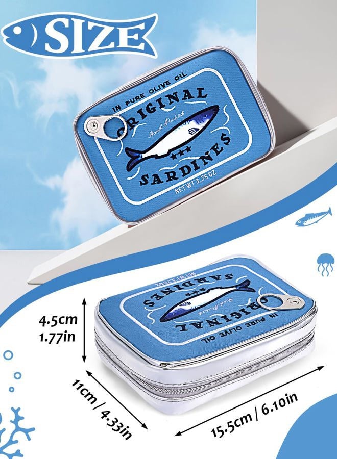 Cessfle Canned Sardines Makeup Bag, Funny Sardine Tin Fish Cosmetic Bag, Creative Cute Makeup Bag Kawaii Pencil Case Pouch, Coquette Make up Pouch for Women - Image 3