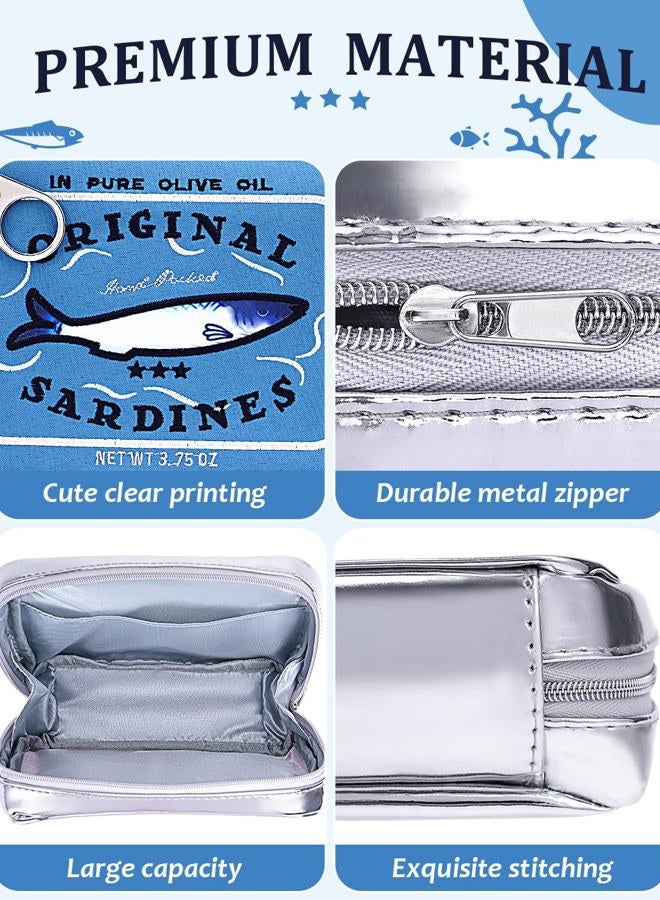 Cessfle Canned Sardines Makeup Bag, Funny Sardine Tin Fish Cosmetic Bag, Creative Cute Makeup Bag Kawaii Pencil Case Pouch, Coquette Make up Pouch for Women - Image 4