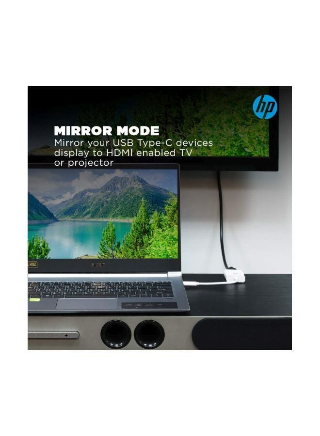 HP محول USB من النوع C إلى HDMI أبيض - Image 3