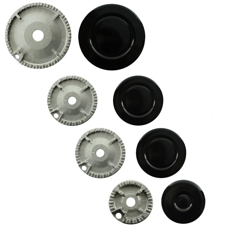 Spares2go طقم غطاء لهب موقد الغاز SPARES2GO غير عالمي للفرن للطهي CDA صغير 2 متوسط كبير 55mm 100mm