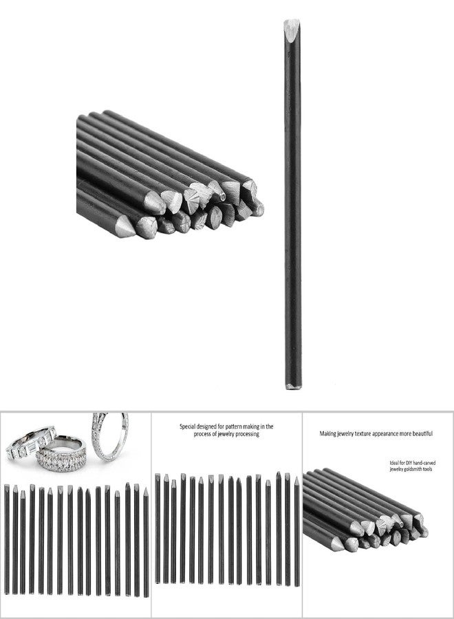 DAUERHAFT Metal Jewelry Anvil Chisel, Anvil Chisel Equipment Kit, High Hardness Steel Punches Set, Metal Stamping Tools DIY Craft Tool, for Jewelry Processing Making Carving Tools (16 sticks) - Image 4