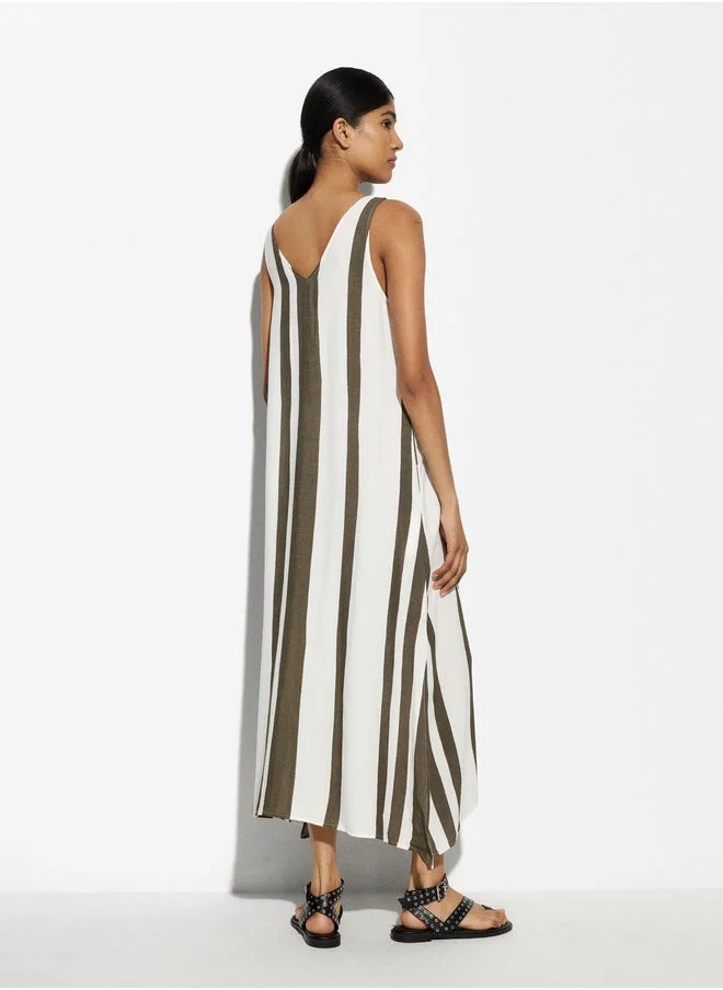 PARFOIS Striped Midi Dress