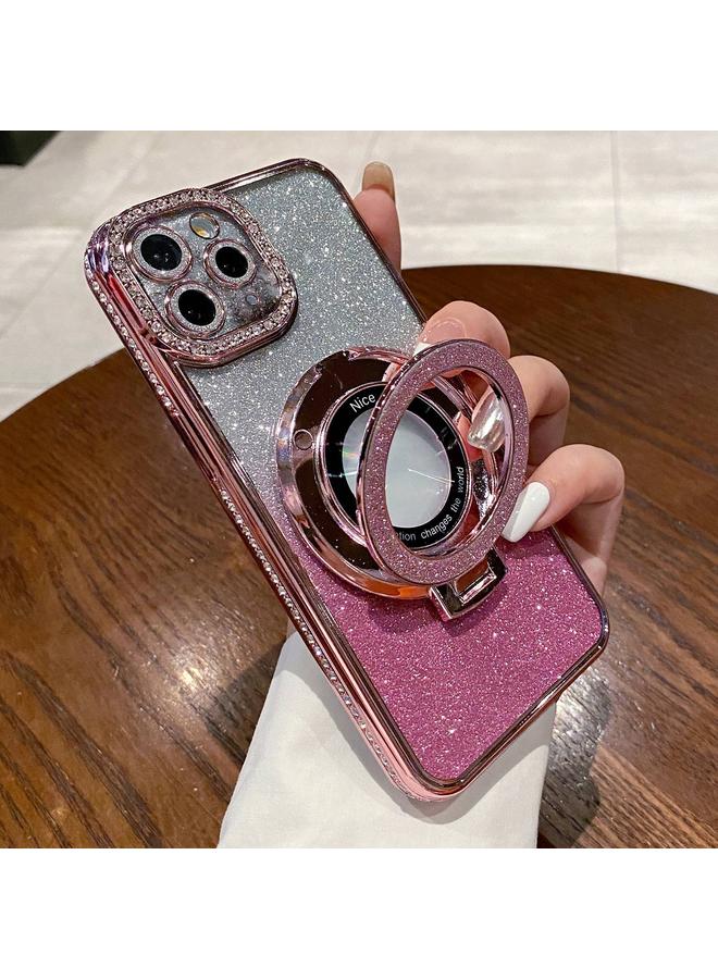 S-TOP Case For iPhone 13 Pro Max Gradient Glitter Diamond Plated Holder Magsafe Phone Case - Image 1