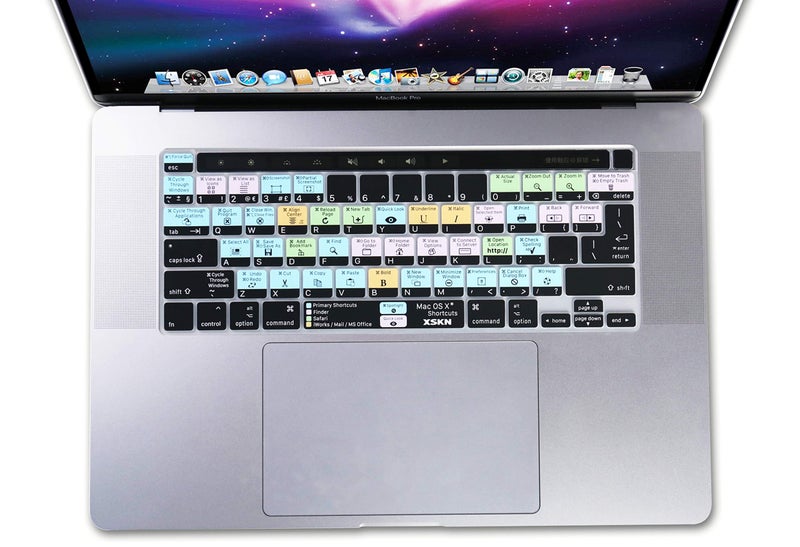 XSKN Mac OS X Silicone Shortcut Keyboard Cover Skin for 2019 New MacBook Pro 16 inch A2141 and 2020 New MacBook Pro 13.3 inch A2338 M1 A2251 A2289 with Touch Bar & Touch ID US and EU Common Version - Image 2