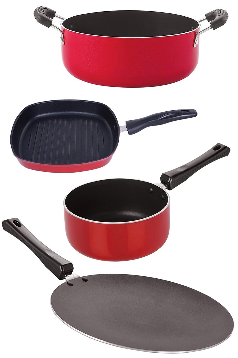 Nirlon Nirlon Odor Free 3 Layer Non Stick Coating Cookware Gift Item Set with Bakelite HandleCT12_SPB_GP225_CS24  - Image 1