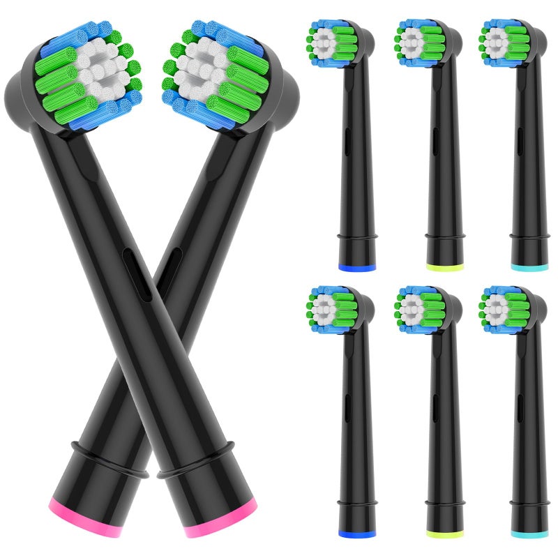 valuabletry Replacement Toothbrush Heads Compatible with Braun Oral-B, 8 Pack Professional Electric Brush Heads for Oral B Replacement Heads Refill Pro100/1000/1500/4000/5000/7000/8000/9600 Etc, Black - Image 1